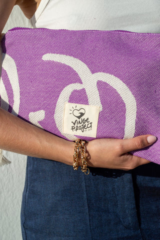 "Cyclades" Clutch Bag in Lavender Purple