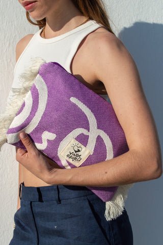 "Cyclades" Clutch Bag in Lavender Purple