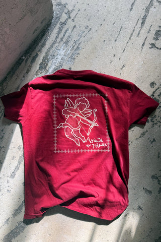 "Agapa An Tolmas" 𝗦𝗘𝗧 Burgundy & Midnight Grey Oversized T-shirt