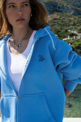 "Ammos kai Afros" Light Blue Hoodie 𝗢𝗻𝗲 𝗦𝗶𝘇𝗲