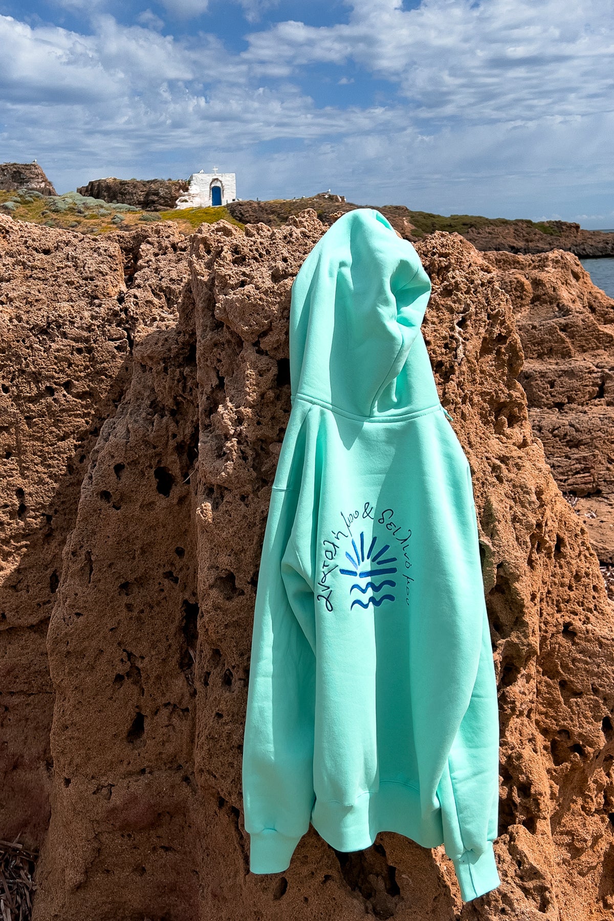 "Anatoli mou" Zaketa Hoodie in Mint
