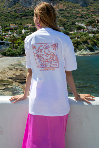 "Salt Lovers Society" Oversized White T-Shirt