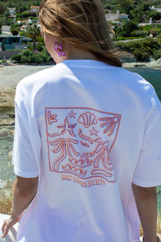 "Salt Lovers Society" Oversized White T-Shirt