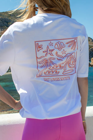 "Salt Lovers Society" Oversized White T-Shirt
