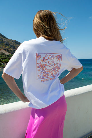 "Salt Lovers Society" Oversized White T-Shirt