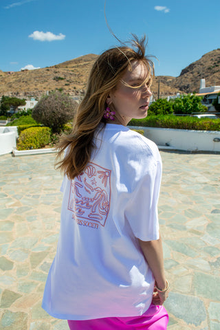 "Salt Lovers Society" Oversized White T-Shirt