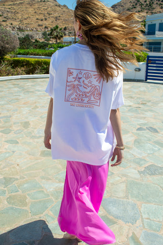 "Salt Lovers Society" Oversized White T-Shirt