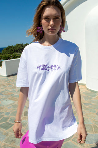 "Salt Lovers Society" Oversized White T-Shirt