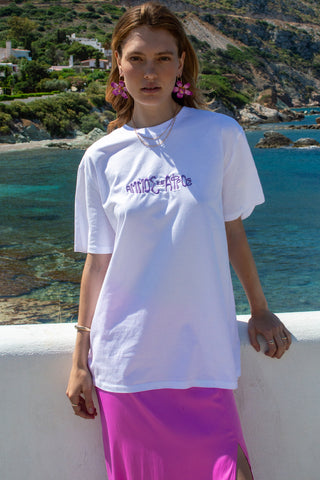 "Salt Lovers Society" Oversized White T-Shirt