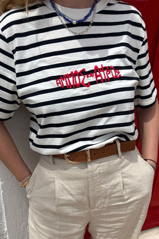 "Ammos kai Afros" Riviera Stripe T-Shirt