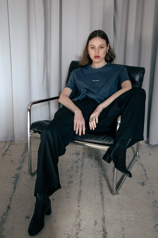 "Agapa An Tolmas" Midnight Grey Oversized T-shirt One Size