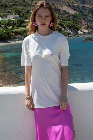 "Ammos kai Afros" Oversized Off White T-Shirt