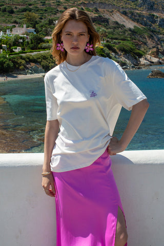 "Ammos kai Afros" Oversized Off White T-Shirt