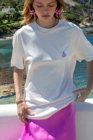 "Ammos kai Afros" Oversized Off White T-Shirt