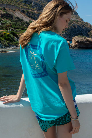 "Ammos kai Afros" Oversized Milos Aqua T-Shirt