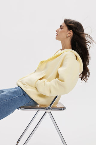 "Anatoli mou" Zaketa Hoodie in Lemon Yellow 𝗢𝗻𝗲 𝗦𝗶𝘇𝗲