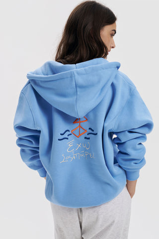 "Exo Salparei" Light Blue Hoodie 𝗢𝗻𝗲 𝗦𝗶𝘇𝗲