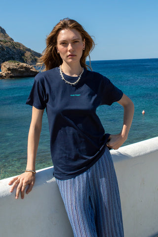 "Ena Kima ti Fora" Navy T-Shirt