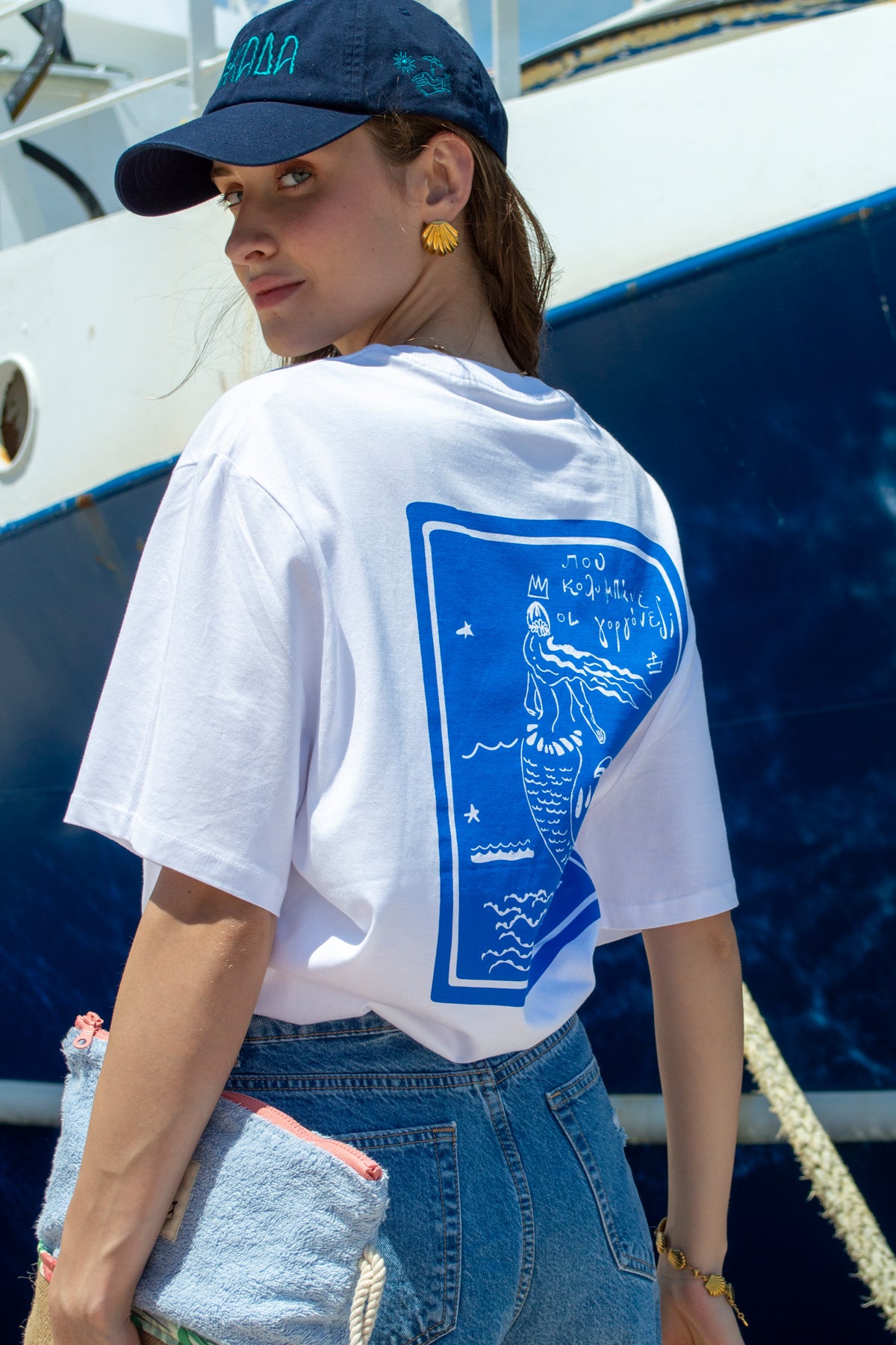 “Mermaids” Oversized White T-Shirt