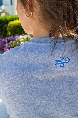 "Meltemi Mou" Light Grey Hoodie 𝗢𝗻𝗲 𝗦𝗶𝘇𝗲