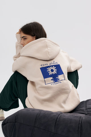 "Tous Kavous Lisate" Cream Hoodie 𝗢𝗻𝗲 𝗦𝗶𝘇𝗲