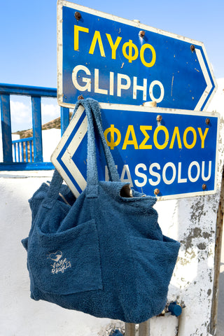 "Sky Blue" Beach Bag with Zipper