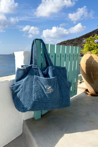 "Sky Blue" Beach Bag with Zipper