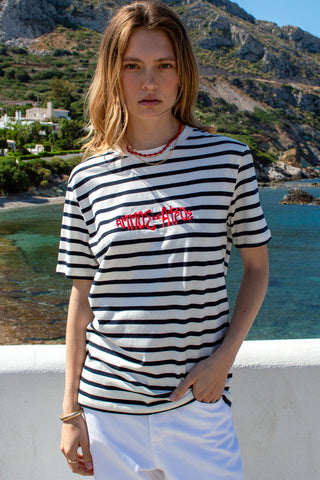 "Ammos kai Afros" Riviera Stripe T-Shirt
