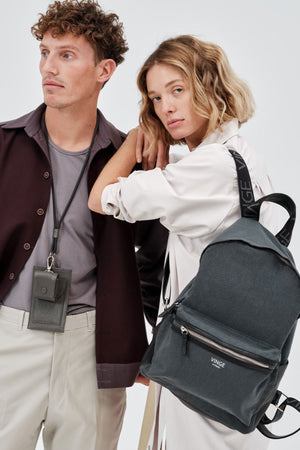 “Brooks” Woman's Backpack in Pencil Grey