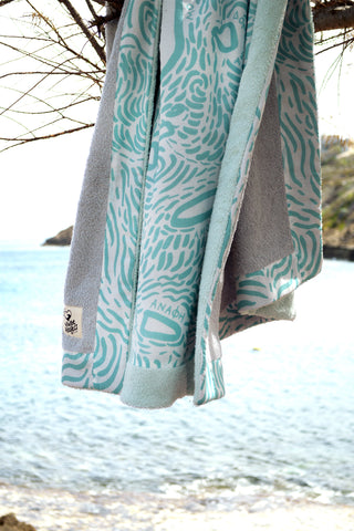 "Kala Taksidia" Beach Towel in Pistachio & Unicorn