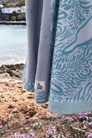 "Kala Taksidia" Beach Towel in Pistachio & Unicorn