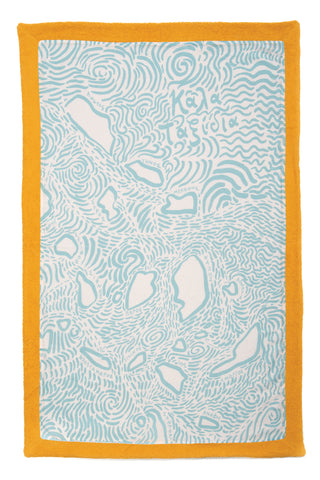 "Kala Taksidia" Beach Towel in Pistachio & Crema