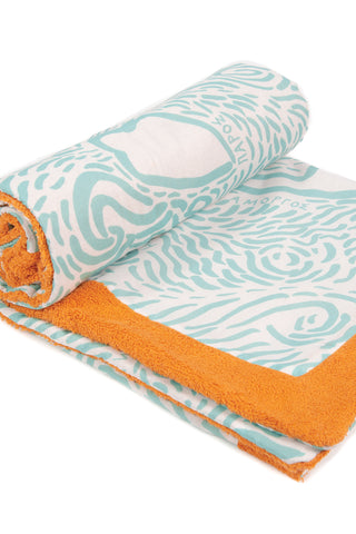 "Kala Taksidia" Beach Towel in Pistachio & Crema