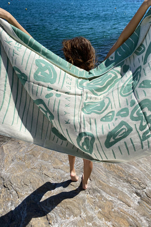 “Αιγαίο” Beach Towel in Mint (LAST ITEMS)