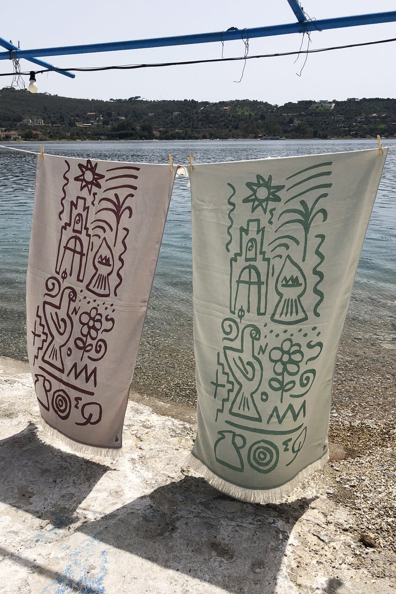 “Σίφνος” Beach Towel in Mint