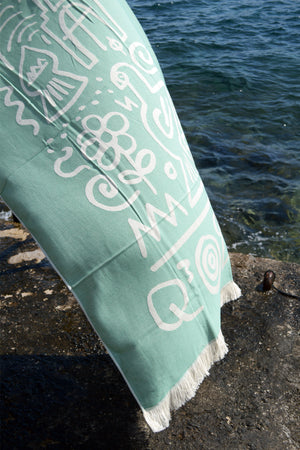 “Sifnos” Beach Towel in Mint