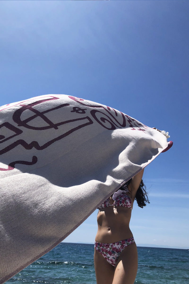 “Sifnos” Beach Towel in Burgundy