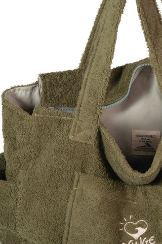 "Olive" Beach Bag with Zipper (2 LAST ITEMS)