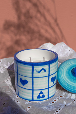 «Sokaki» Fig Candle in Sky Blue