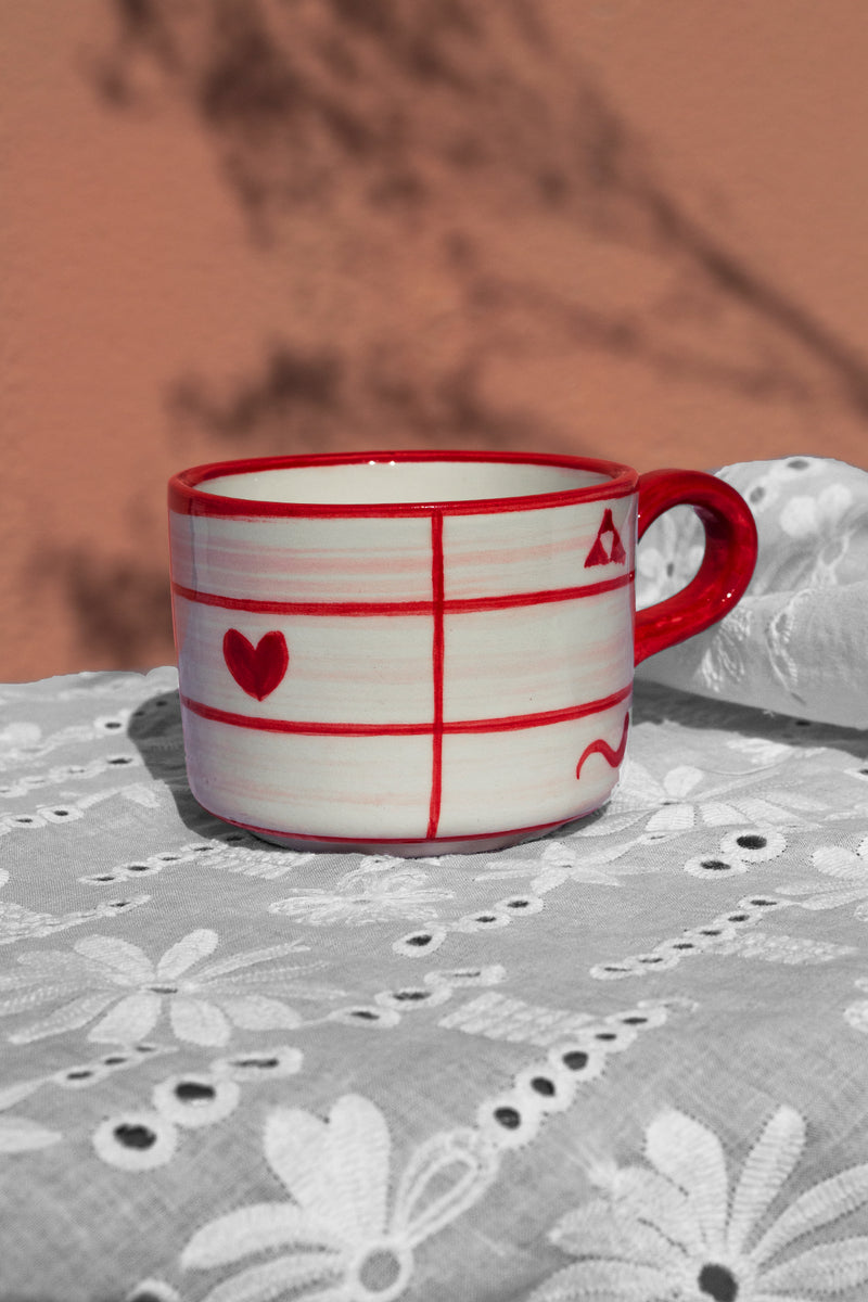 «Kerasma» Coffee Cup in Cherry Red