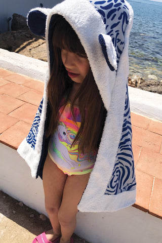 "Kala Taksidia" Kid’s Towel in Blue & Sailor