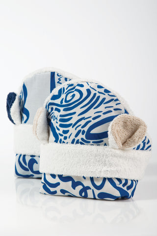 "Kala Taksidia" Kid’s Towel in Blue & Crema