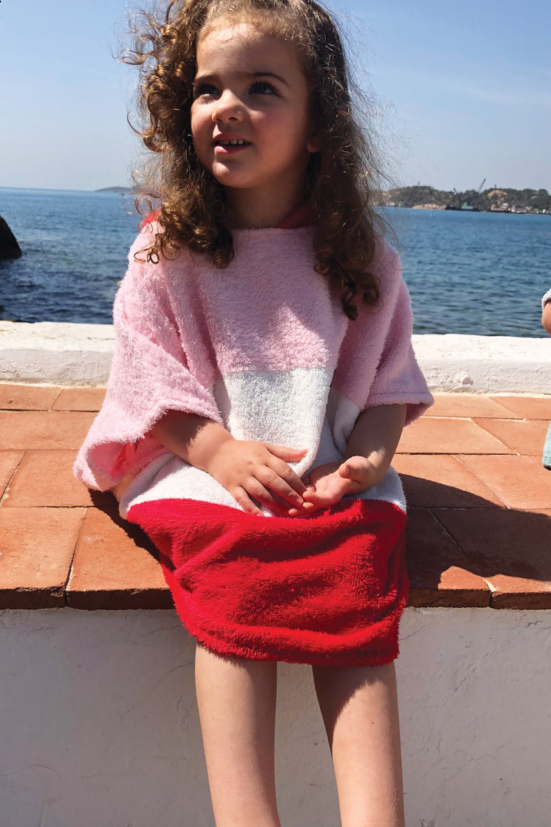"Coral" Kid’s Poncho with Hoodie (1 LAST)