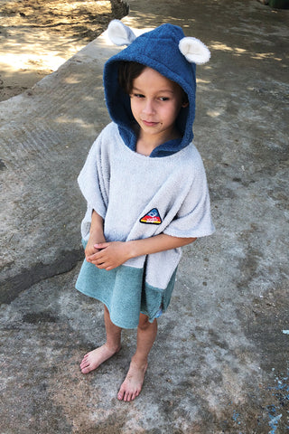 "Tide" Kid’s Poncho with Hoodie