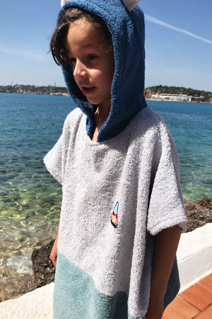 "Tide" Kid’s Poncho with Hoodie