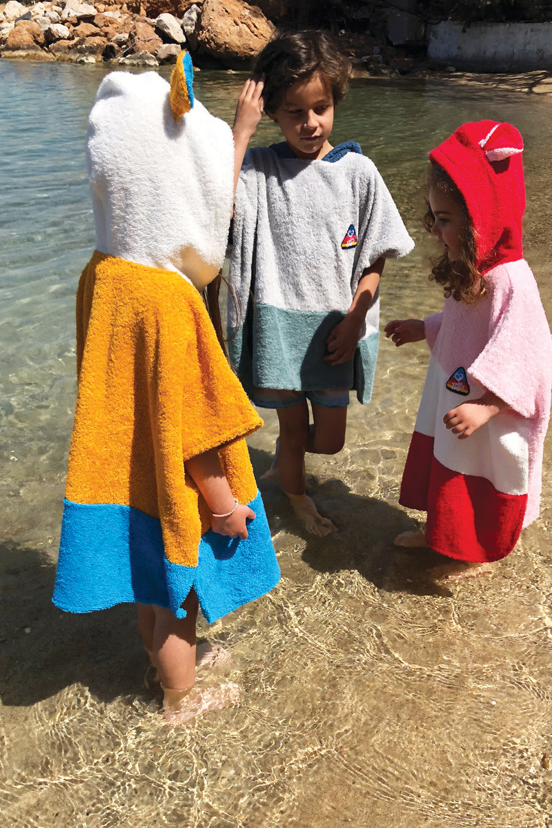 "Tide" Kid’s Poncho with Hoodie